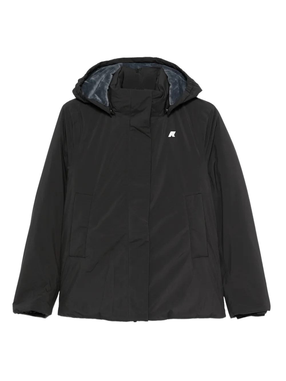 K-way Hooded Puffer Jacket In Black