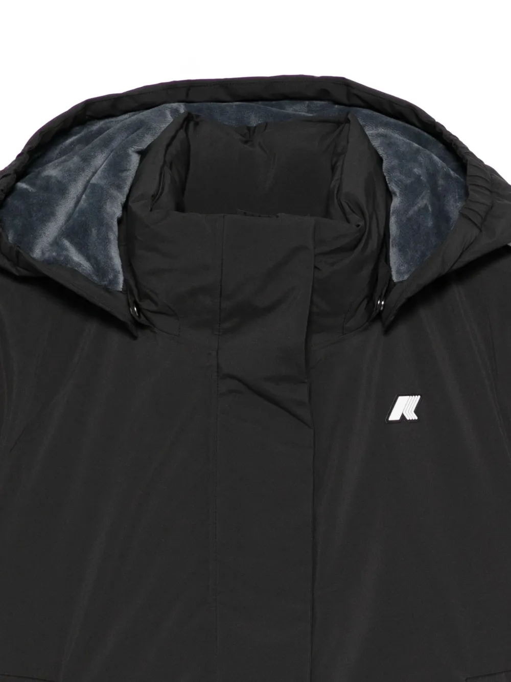 K-way Hooded Puffer Jacket In Black