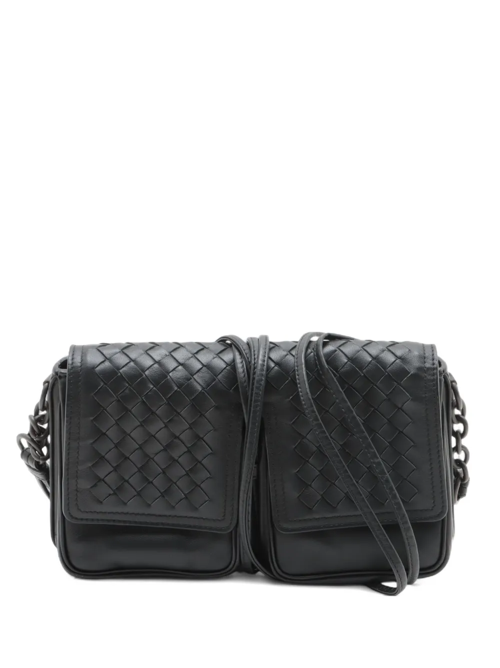 Bottega Veneta Pre-Owned Intrecciato leather cross body bag - ブラック Bottega Veneta Pre-Owned Intrecciato leather cross body bag - ブラック