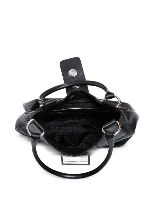 バッグ PRADA moon leather shoulder bag Prada Pre-Owned Moon Leather Shoulder Bag | Black | FARFETCH PL