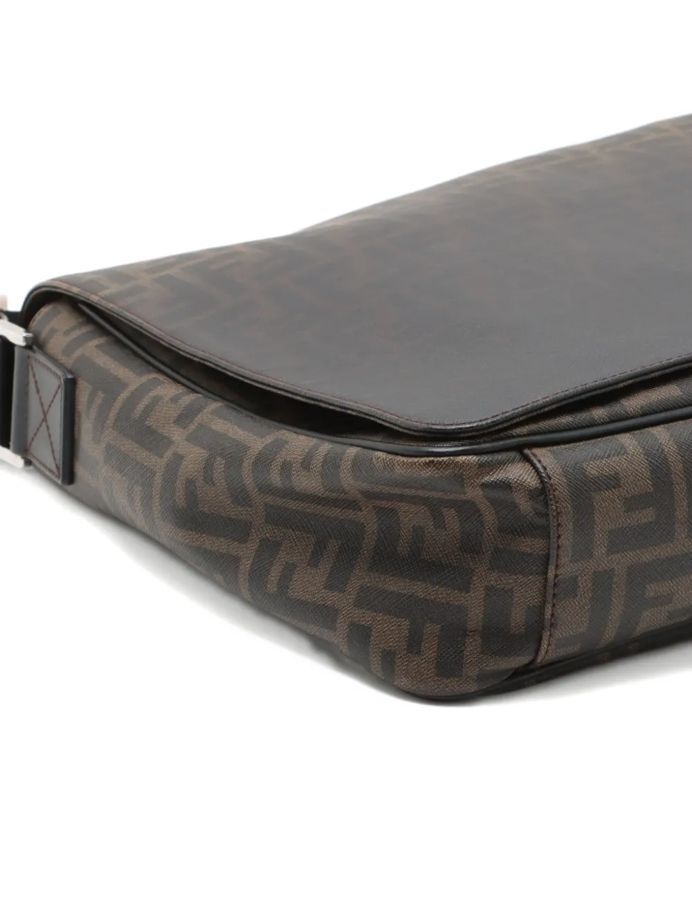 Pre-owned Fendi Zucca-pattern Messenger Bag In Brown