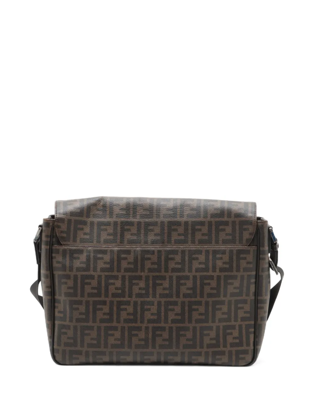 Pre-owned Fendi Zucca-pattern Messenger Bag In Brown