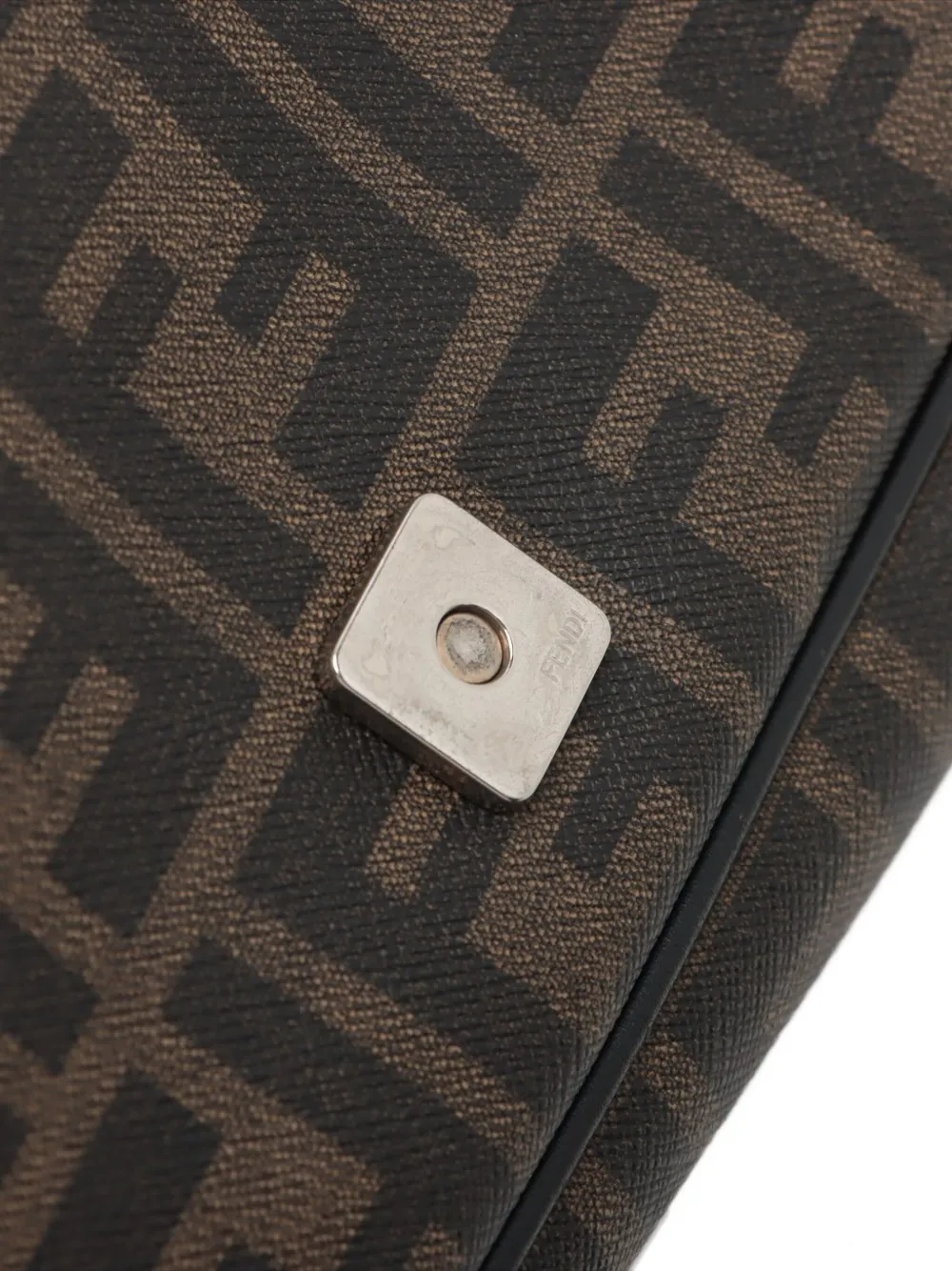 Pre-owned Fendi Zucca-pattern Messenger Bag In Brown