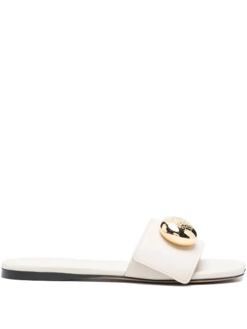 LOEWE leather circular-embellishment sandals
