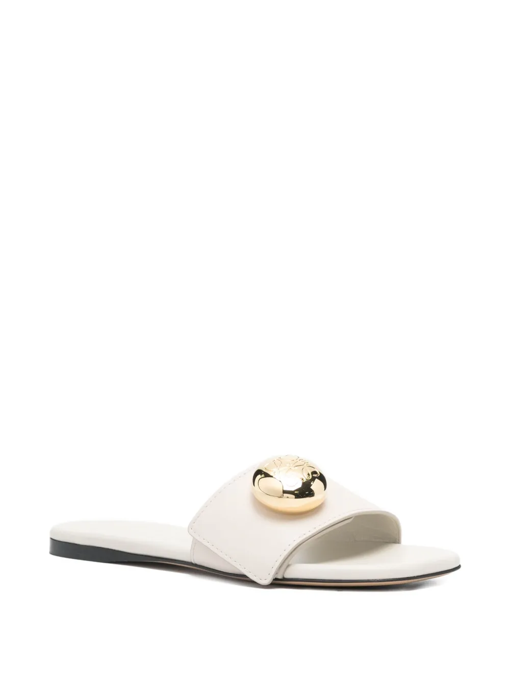 LOEWE Leren sandalen verfraaid met ronde hals Beige