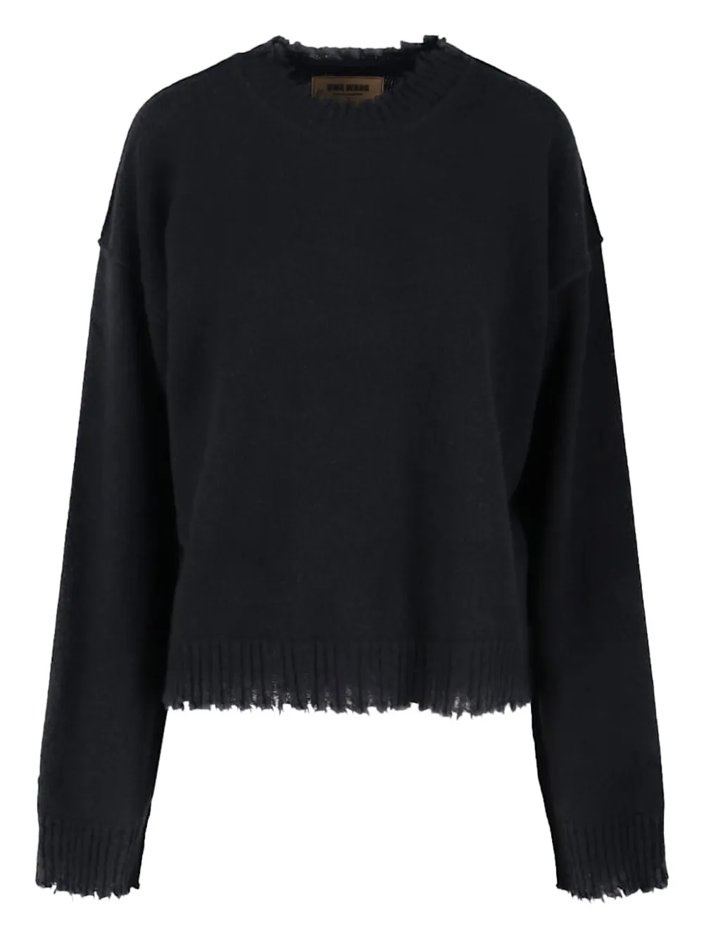 Uma Wang Frayed Cashmere Sweater In Blue