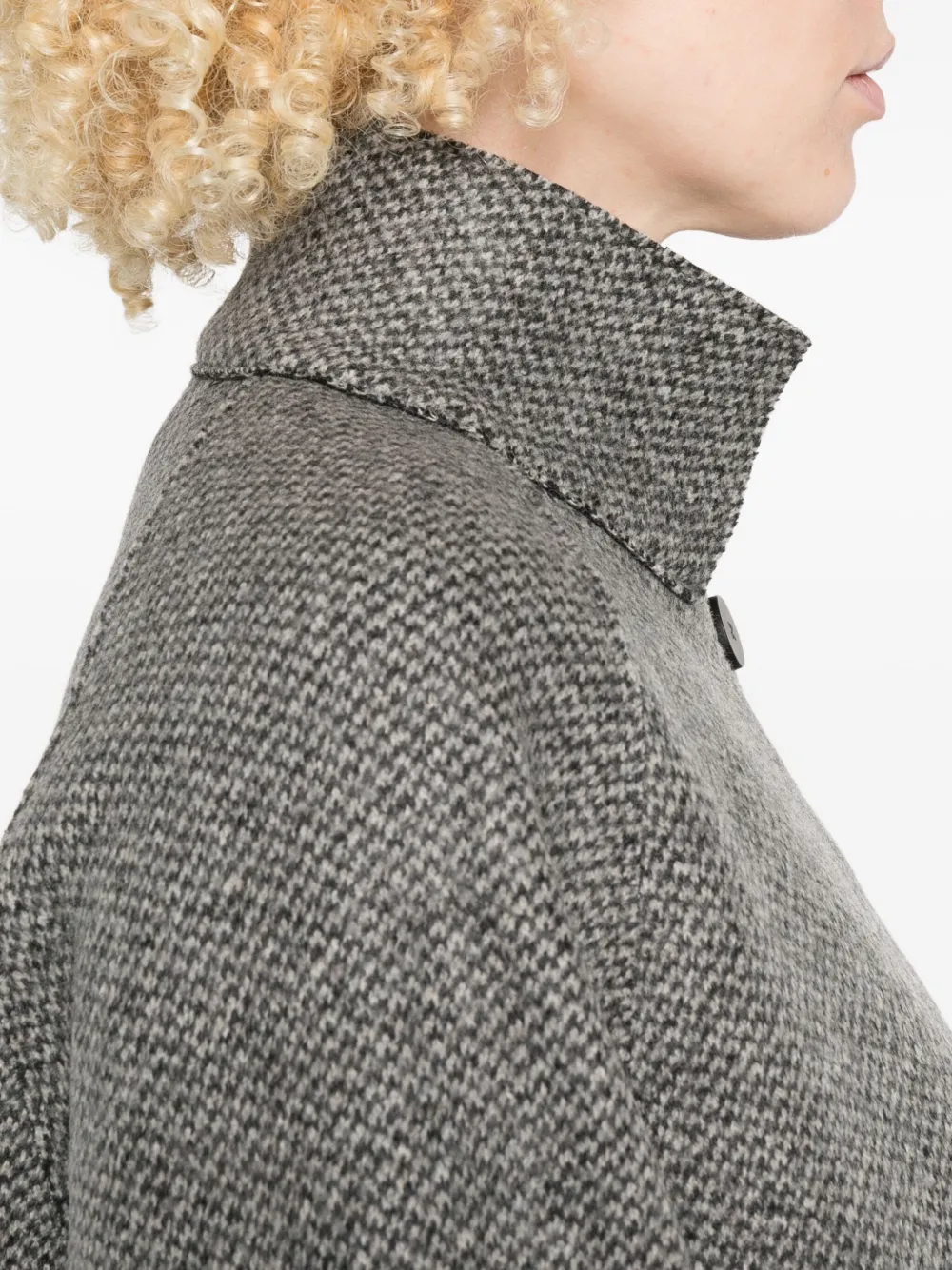 Harris Wharf London Raglan-sleeve Textured Coat In Gray