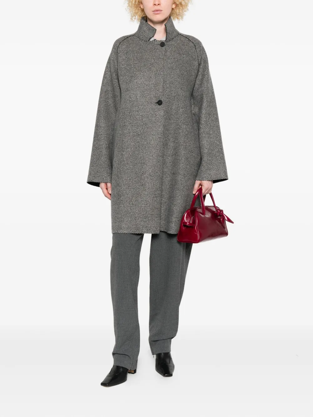 Harris Wharf London raglan-sleeve textured coat | Single Breasted Coats | Image 2
