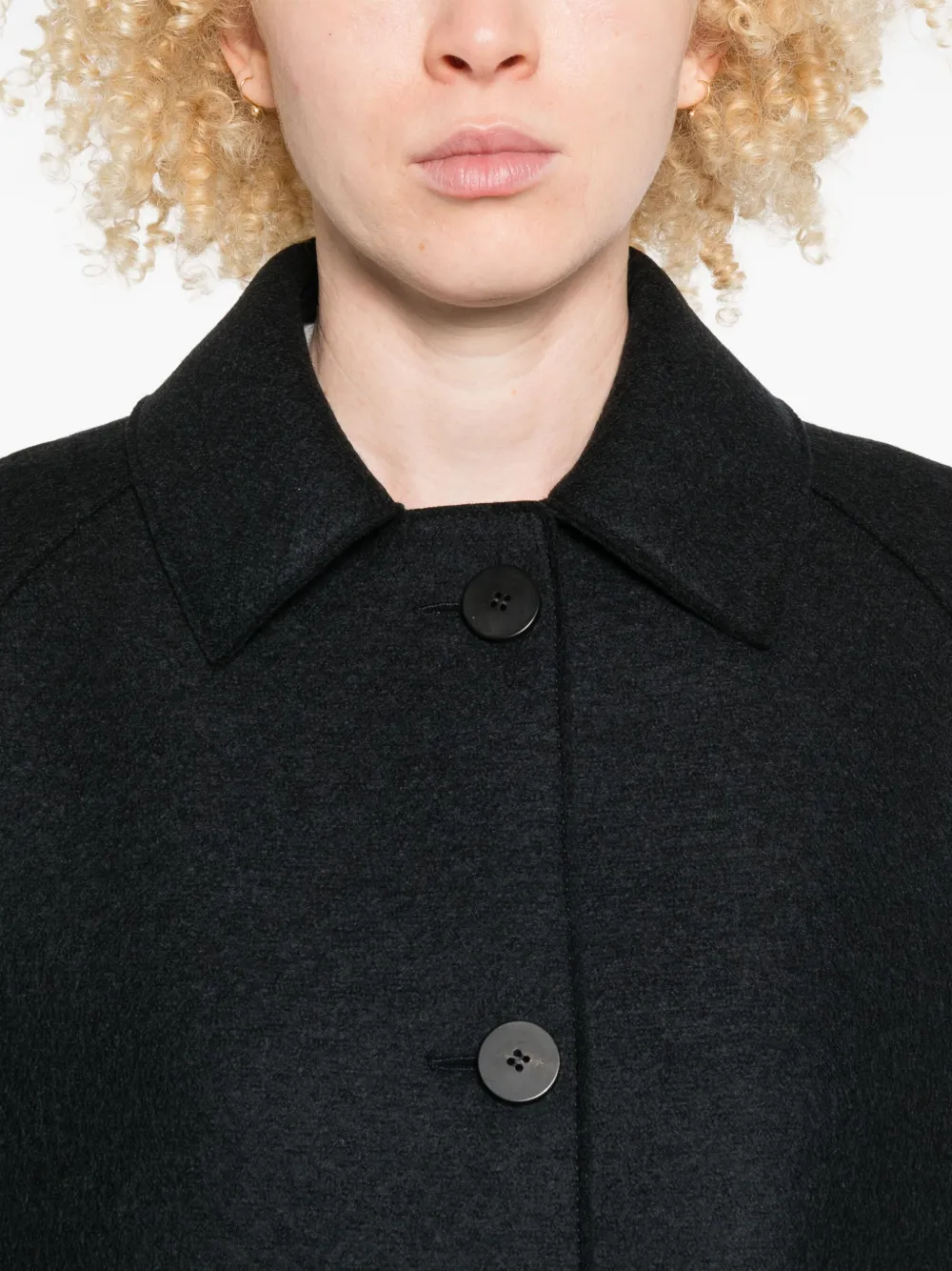 Harris Wharf London Button-fastening Flap-pocket Jacket In Black