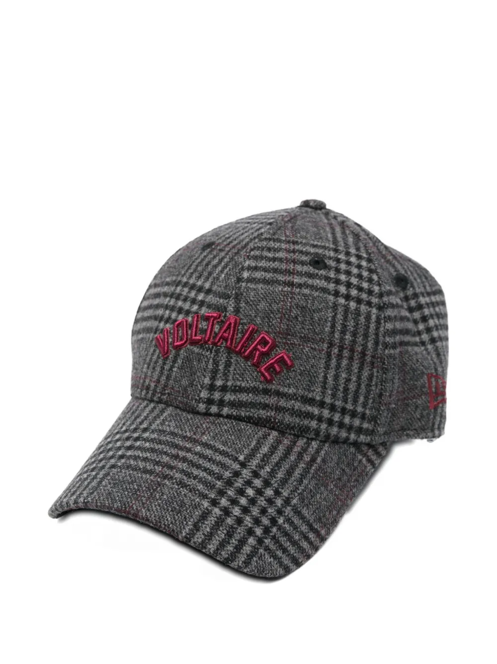 Zadig & Voltaire Logo-embroidered Checked Cap In Gray