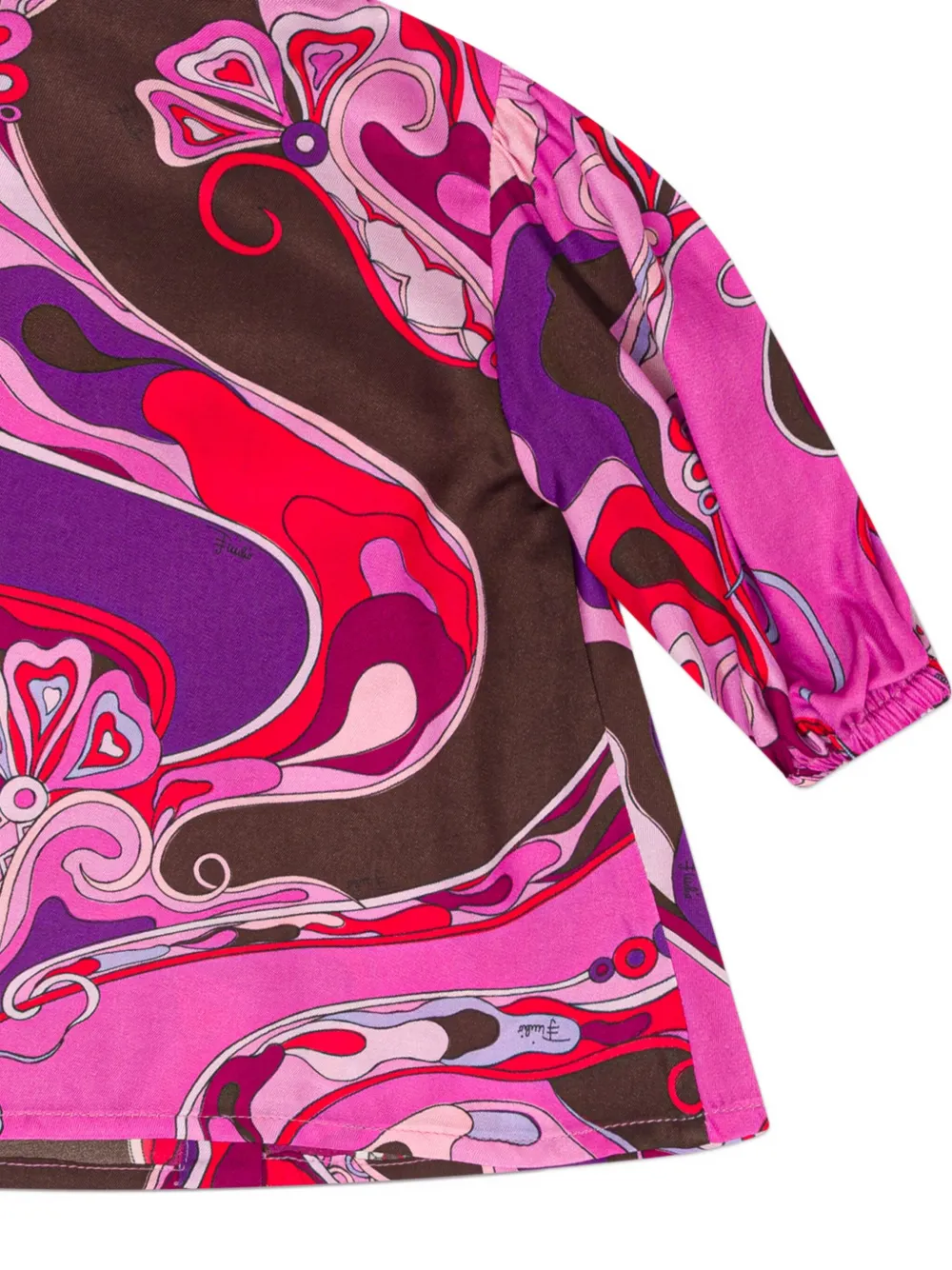 Pucci Junior Patterned Shirt Dress In Pink