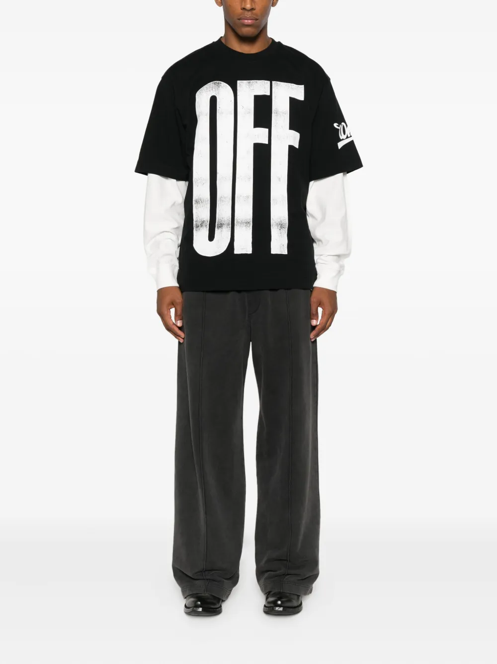 Off-white Graphic Skate Design Crewneck Short Sleeve T-shirt In Black