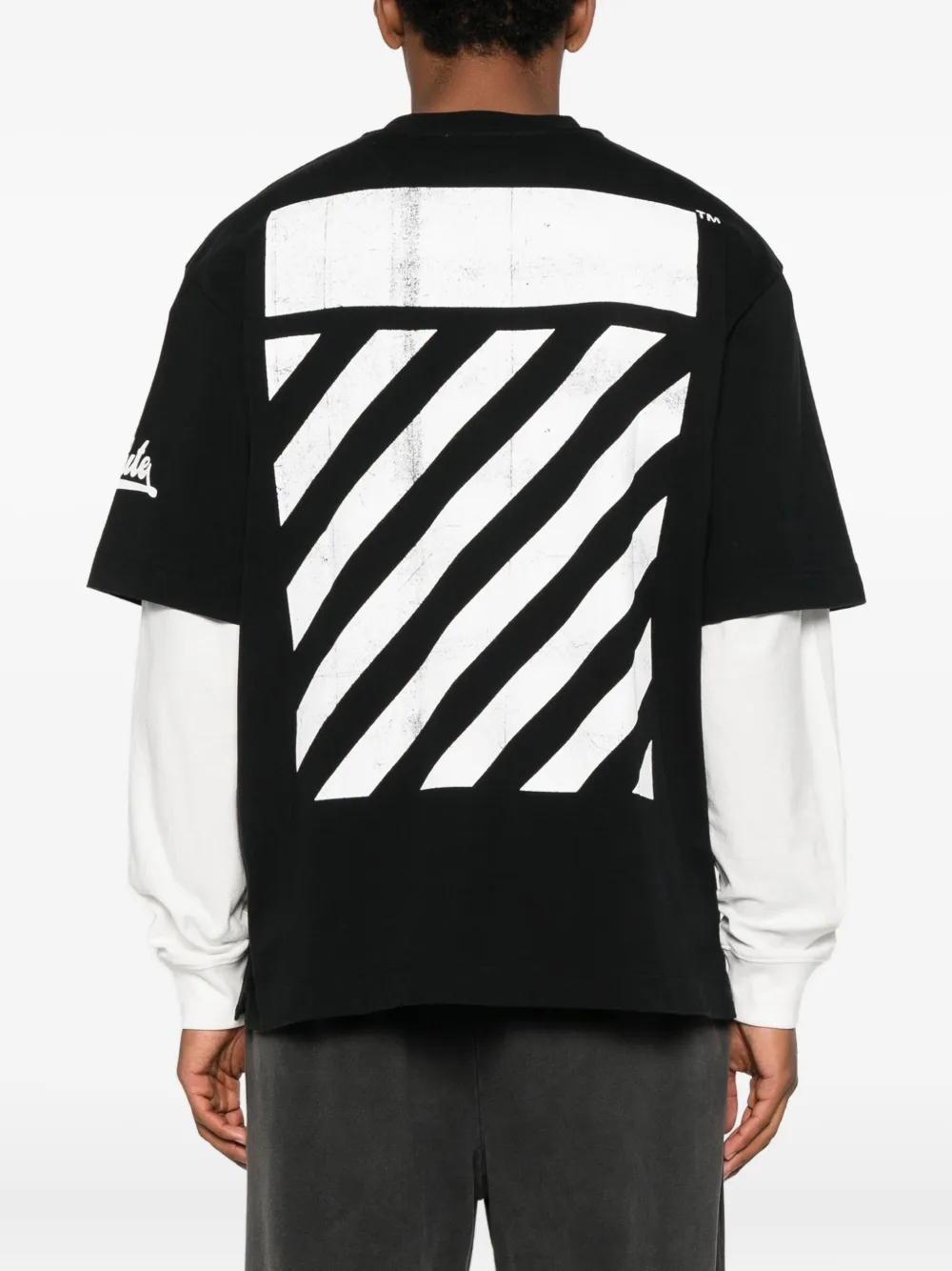 Off-white Graphic Skate Design Crewneck Short Sleeve T-shirt In Black