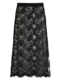 MALINA floral-lace midi skirt - Black