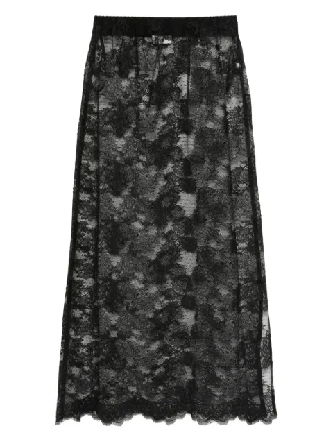 MALINA floral-lace midi skirt