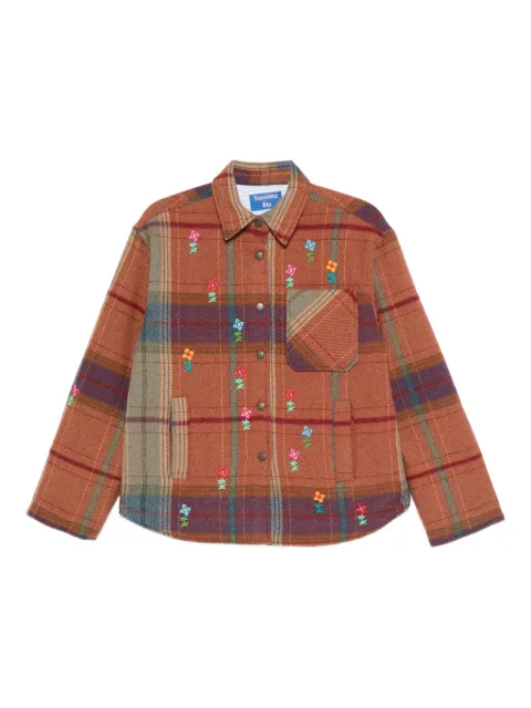 SUSANNA BLU embroidered plaid shirt jacket