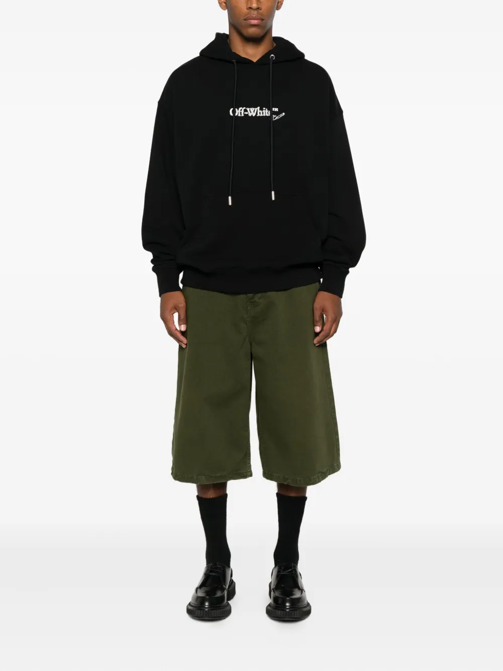 Off-White logo-embroidered drawstring hoodie | Hoodies | Image 2