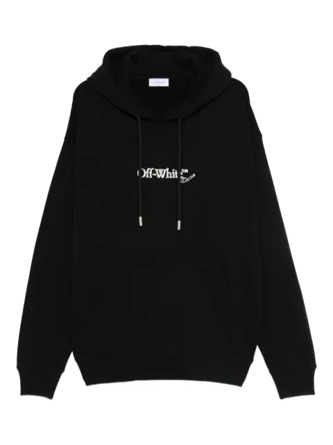 Off-White logo-embroidered drawstring hoodie