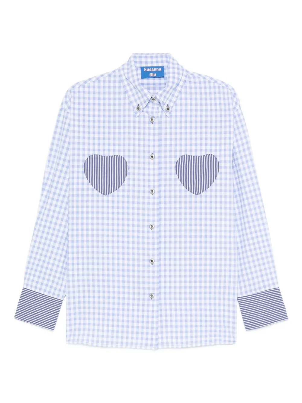 SUSANNA BLU Dalia gingham heart-detail shirt | Blue | Image 1