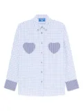 SUSANNA BLU Dalia gingham heart-detail shirt - Blue
