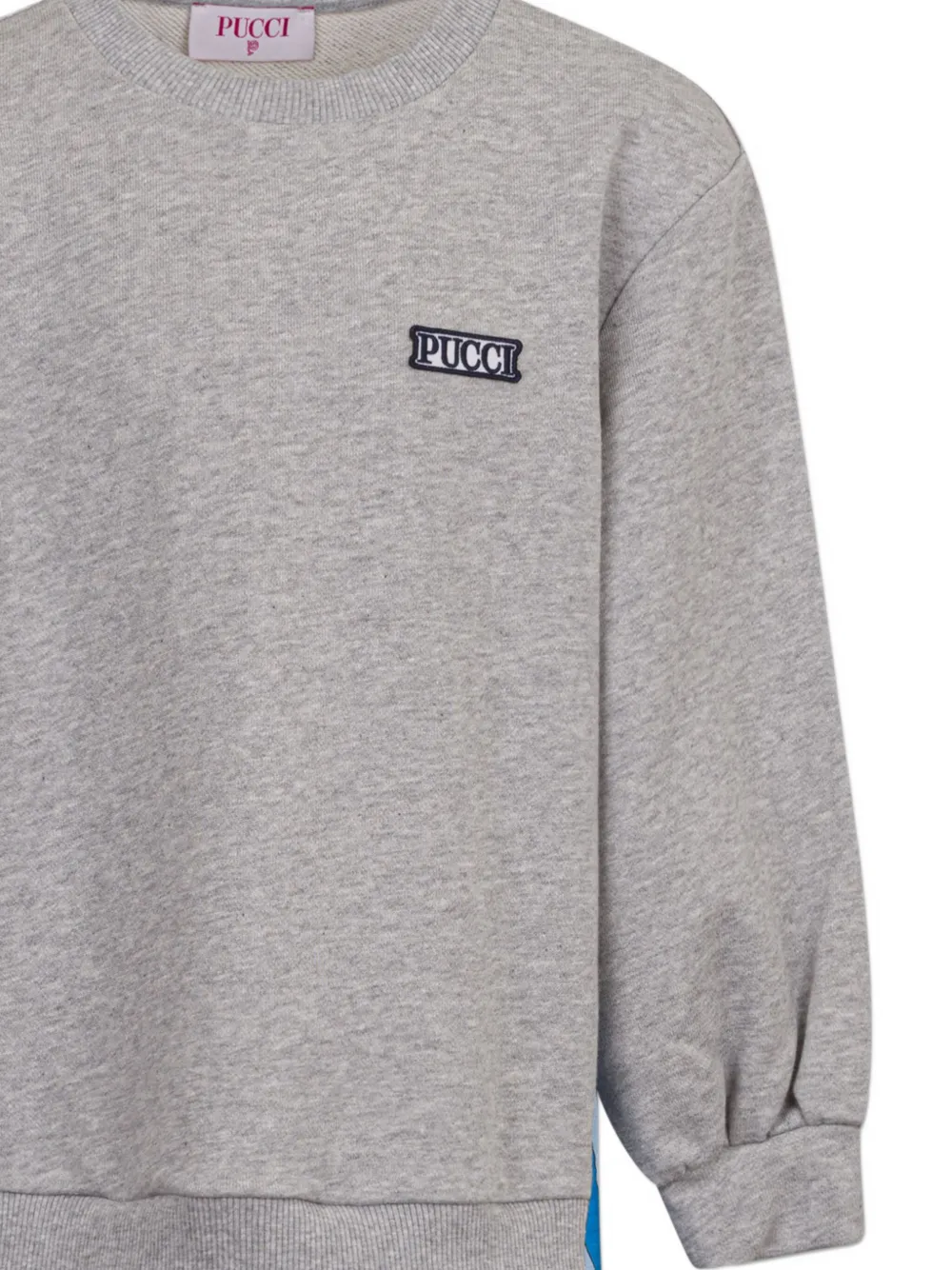 PUCCI Junior Geplooide jurk met logodetail Grijs