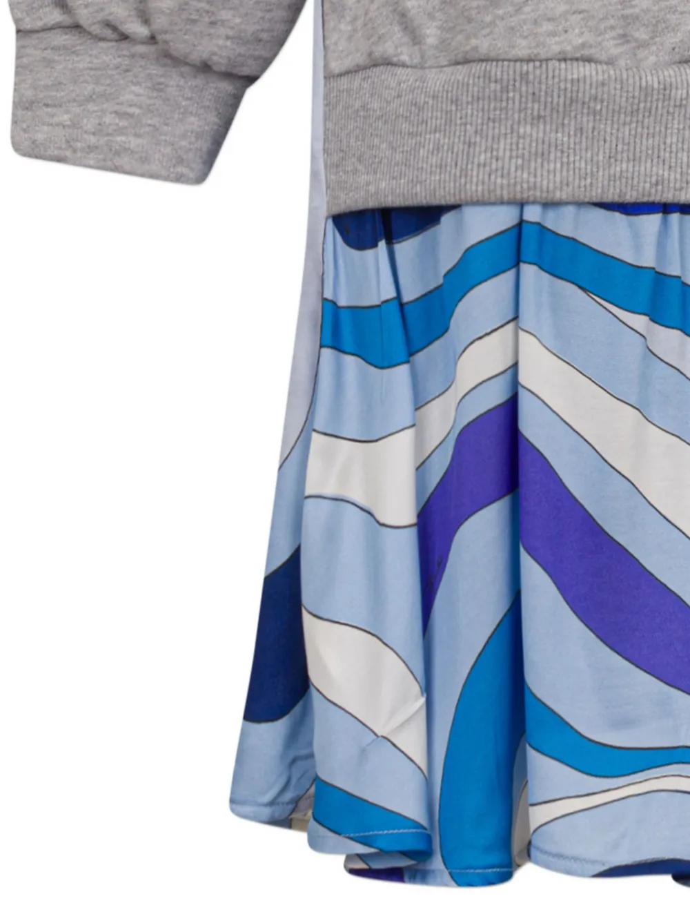 PUCCI Junior Geplooide jurk met logodetail Grijs