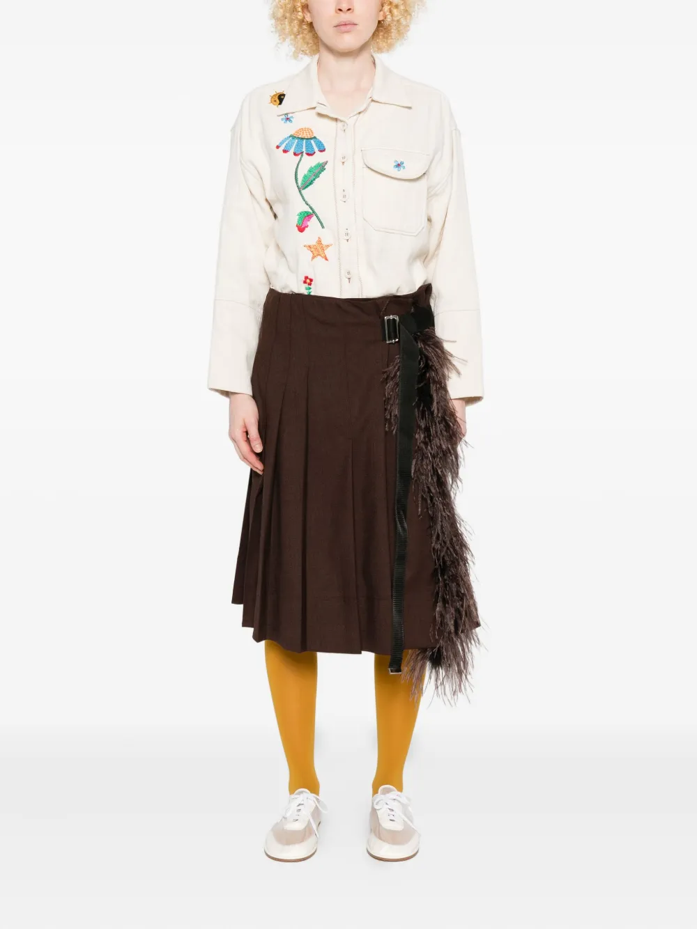 SUSANNA BLU Narciso blouse met geborduurde bloemen - Wit