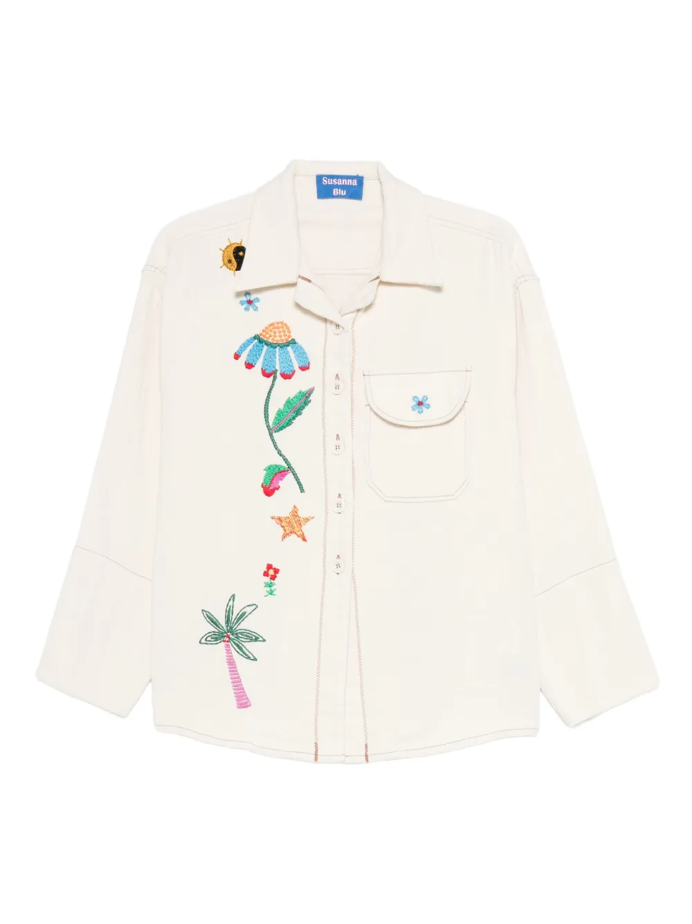 SUSANNA BLU Narciso embroidered-floral shirt | White | Image 1