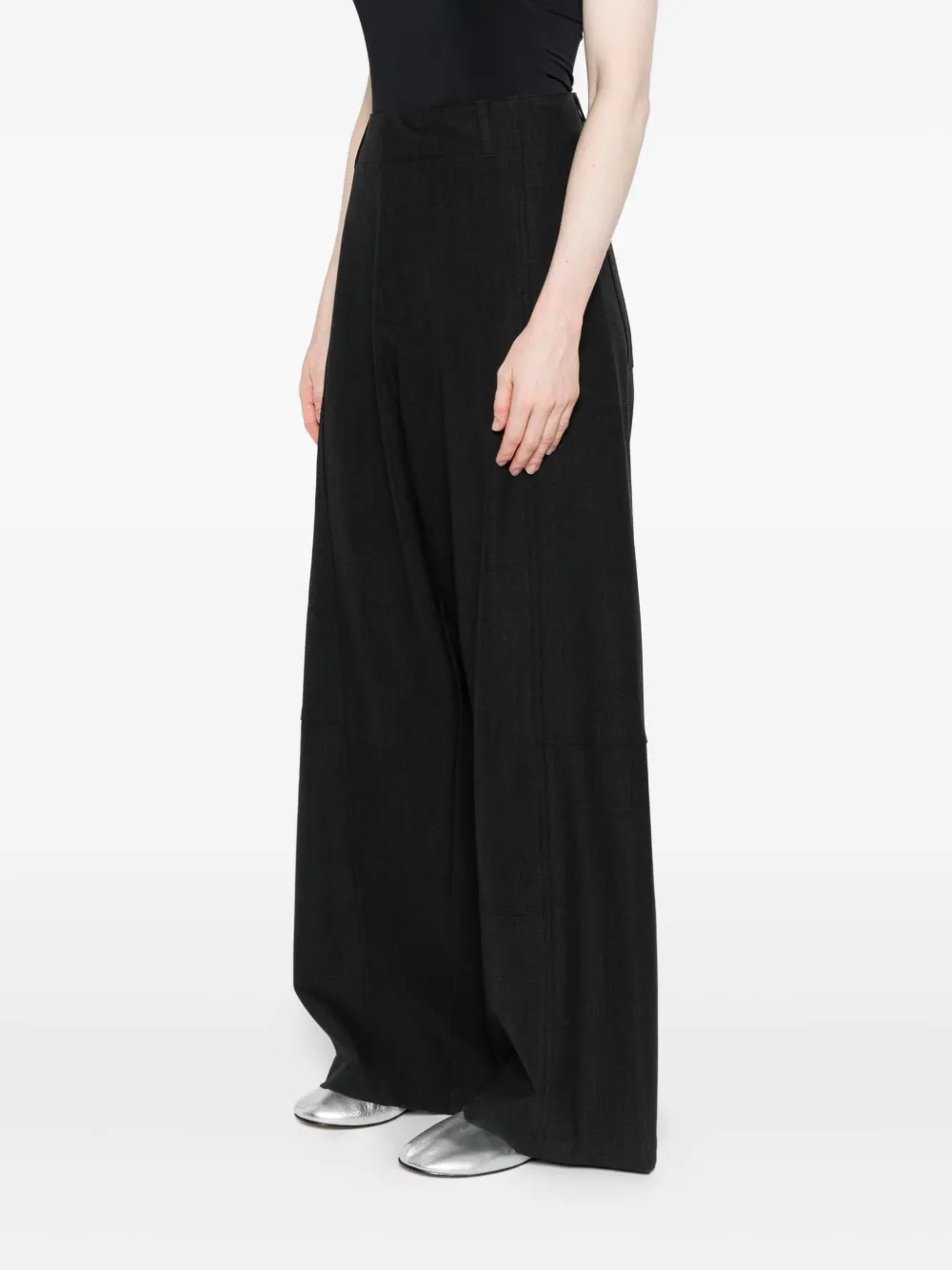 Plan C Broek met vlakken Zwart