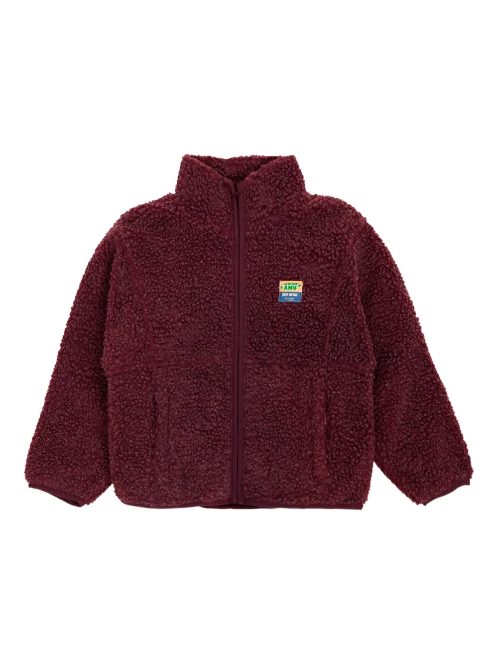 American Vintage Kids teddy zip-up jacket - Rosso