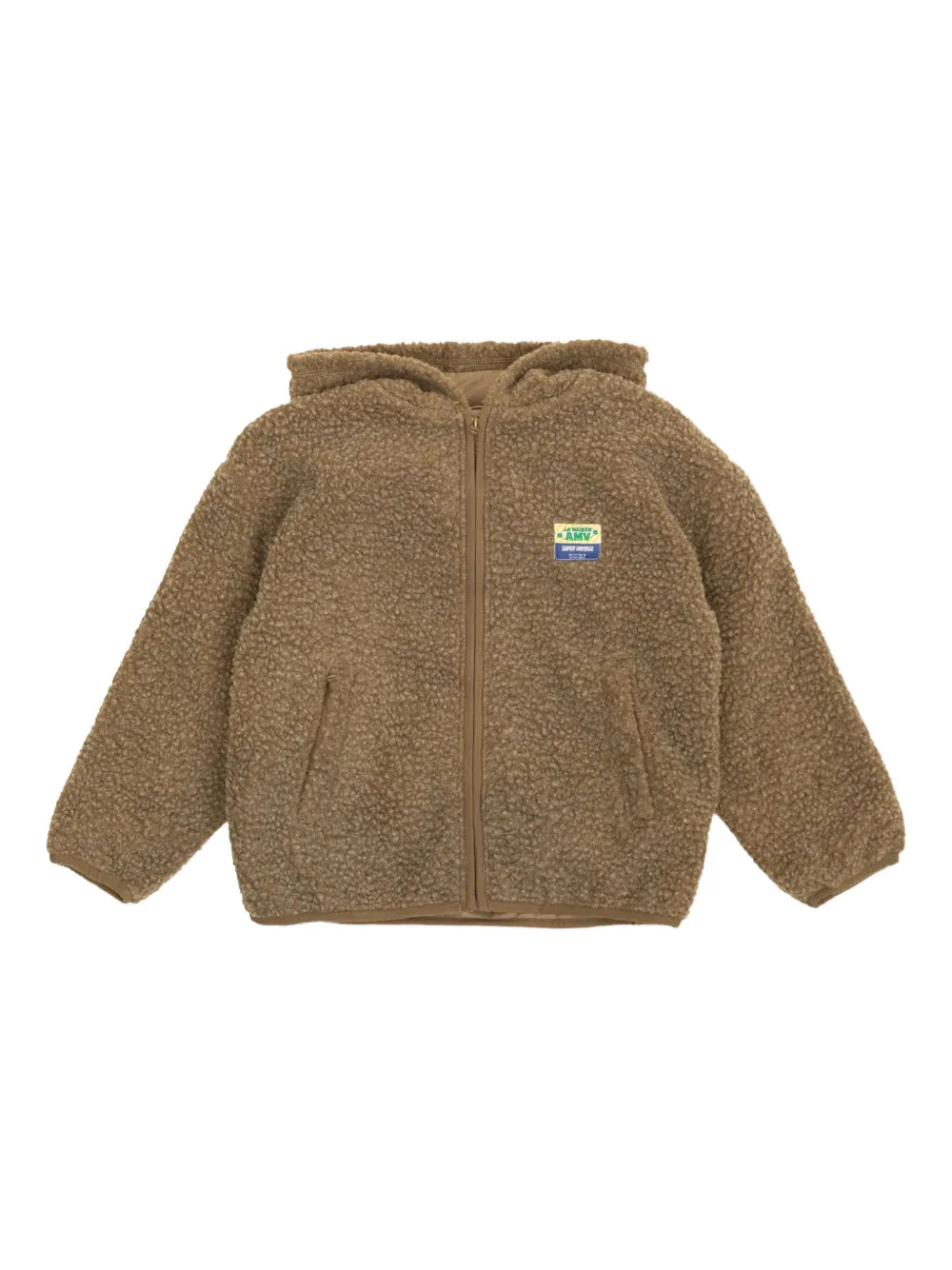 American Vintage Kids teddy-fleece zip-up jacket - Marrone