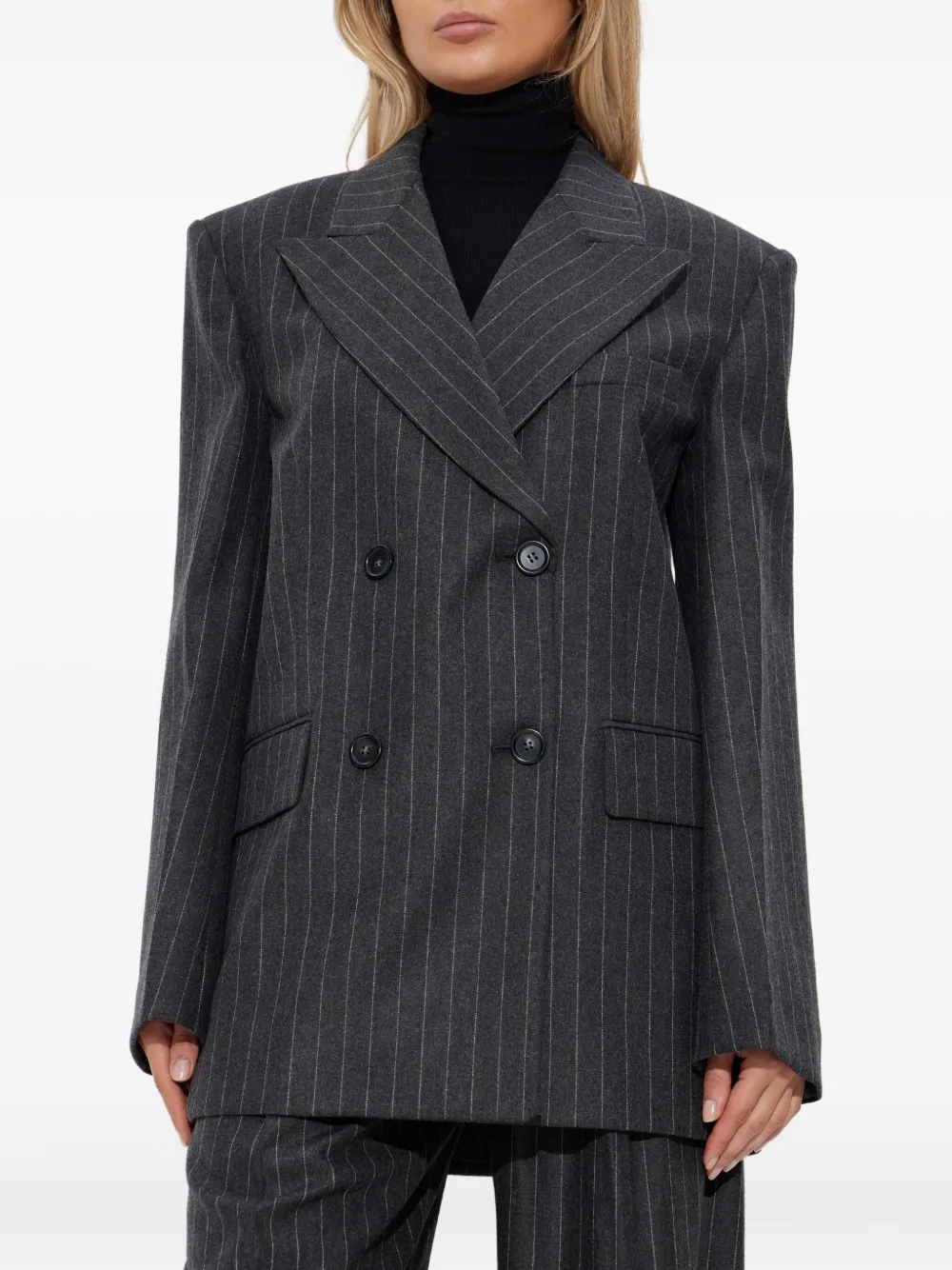 Sportmax Belford blazer met krijtstreep Grijs