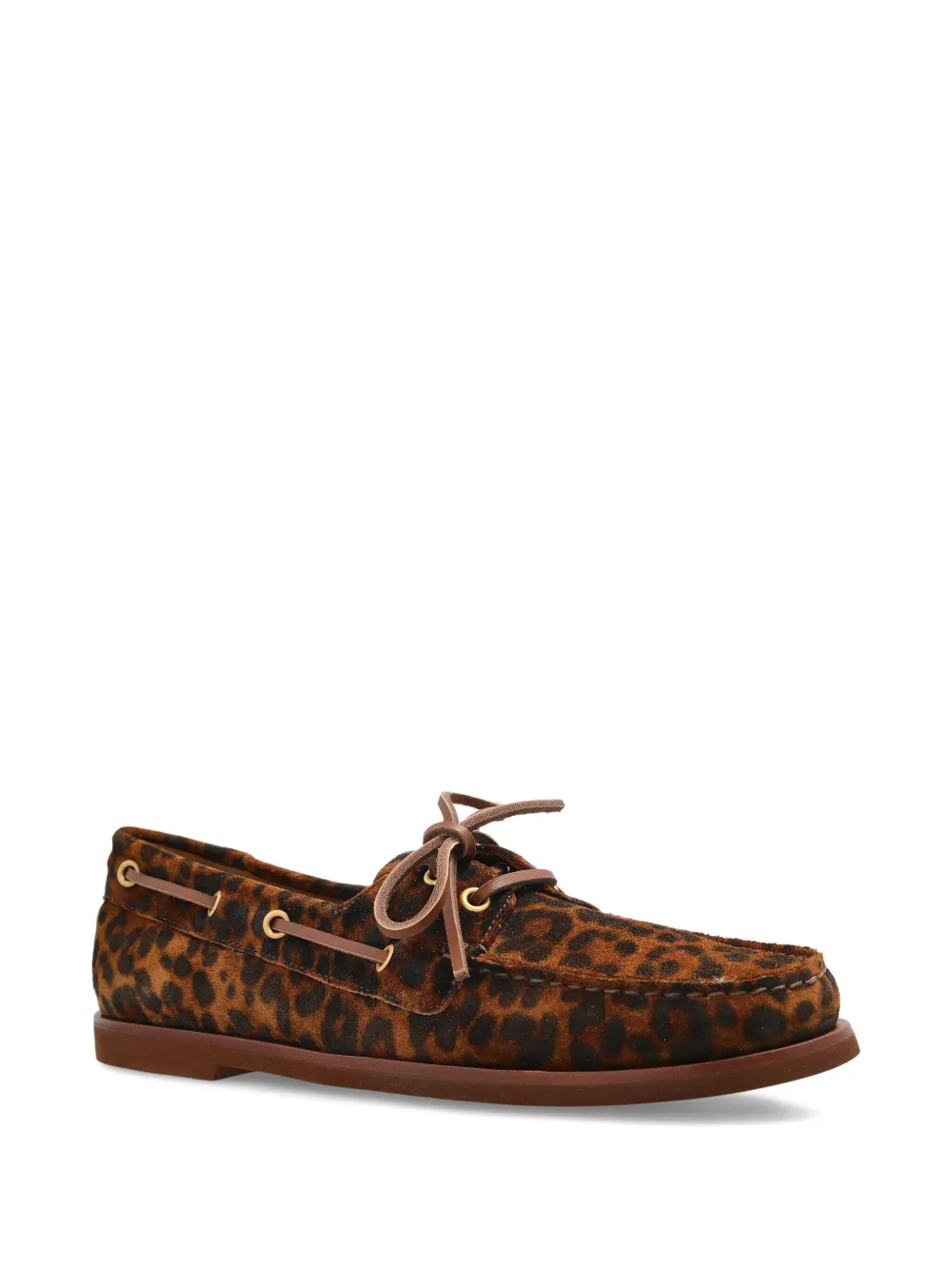 Gianvito Rossi Vandé leopard print lace-up boat shoes | Image 2