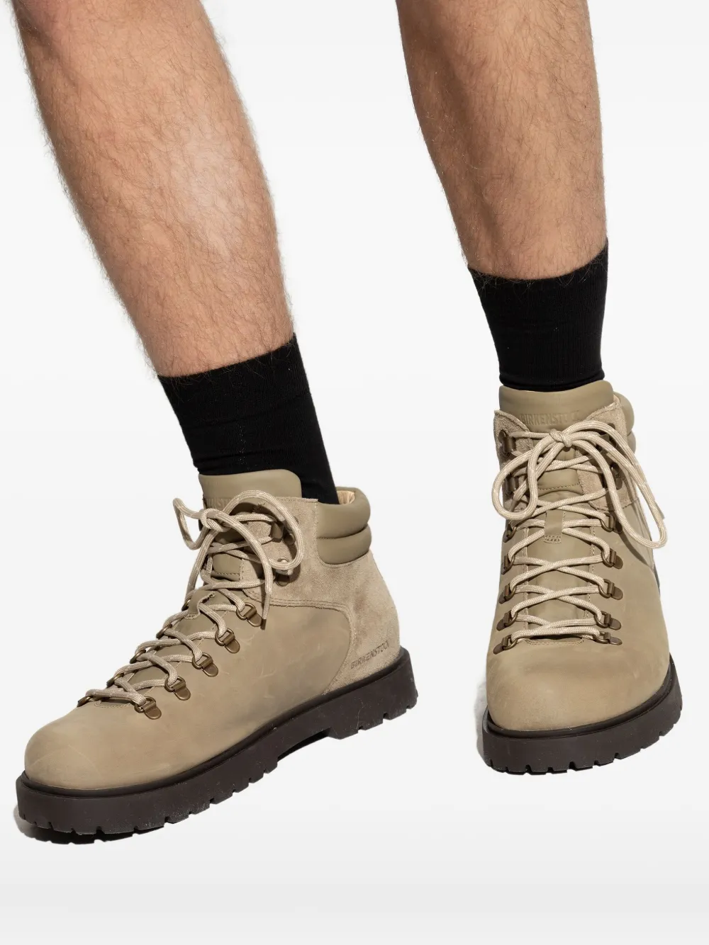 Birkenstock Lace-up Padded Collar Boots In Neutral