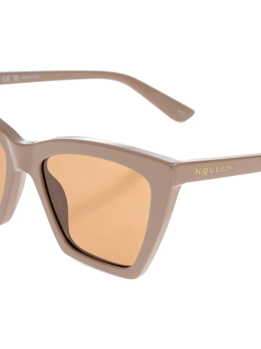 Alexander McQueen Eyewear Zonnebril met cat-montuur Beige