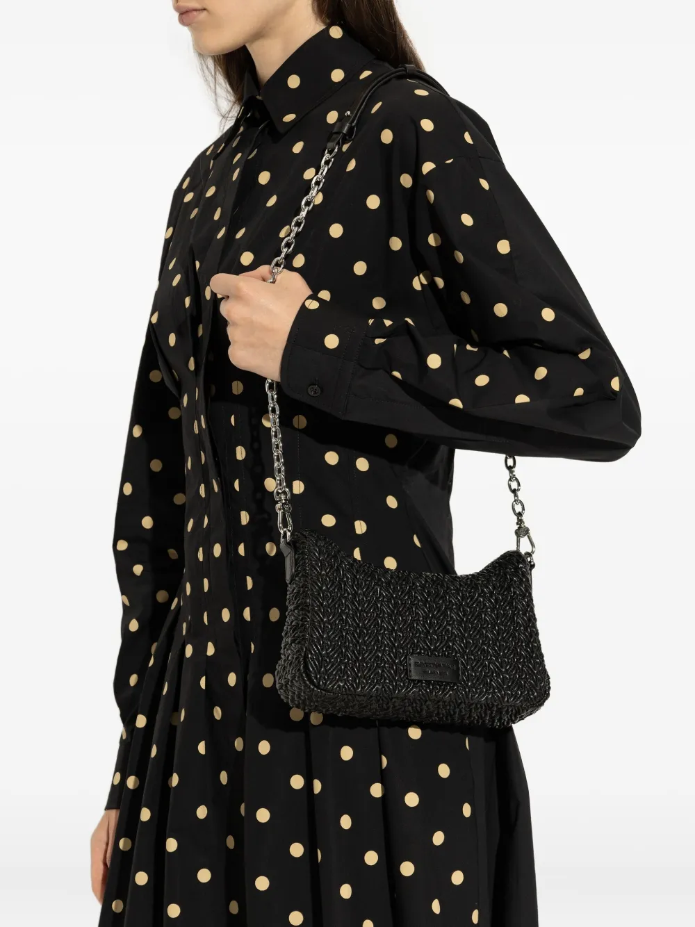 Emporio Armani quilted shoulder bag - Zwart