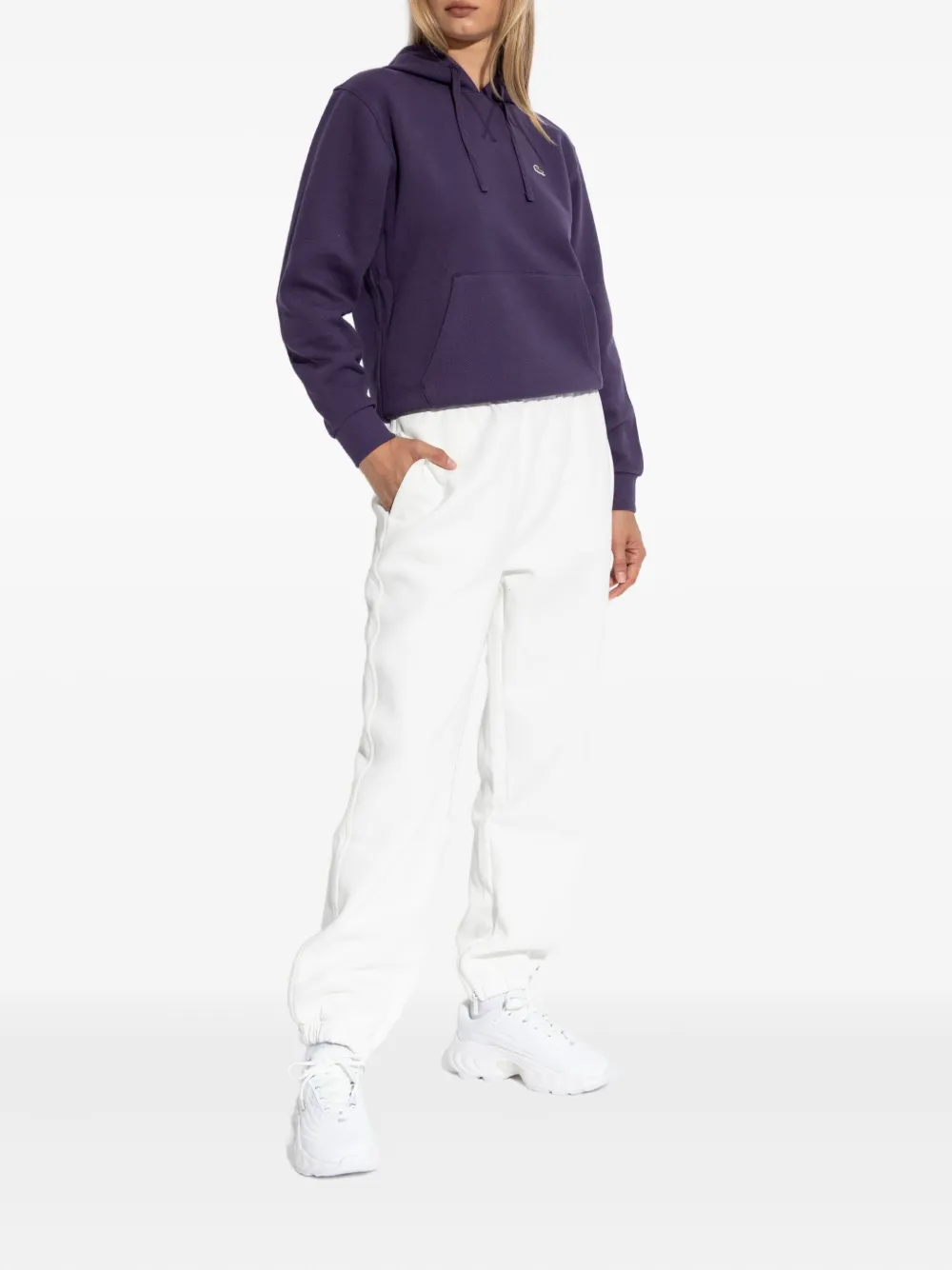 Lacoste Hoodie met logopatch - Paars