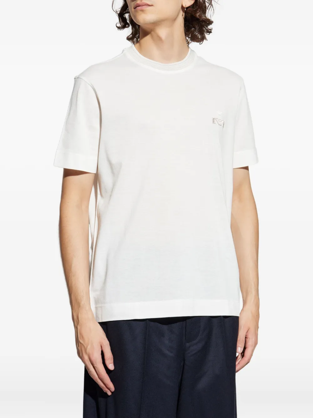 Emporio Armani Katoenen T-shirt met logo Wit