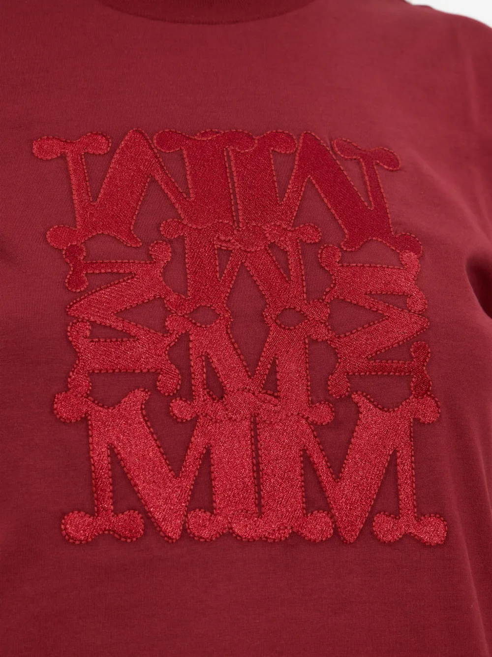 Max Mara Bravo Embroidered T-shirt In Burgundy