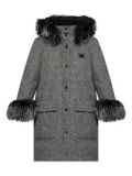 Dolce & Gabbana faux-fur trimmed wool coat - Grey