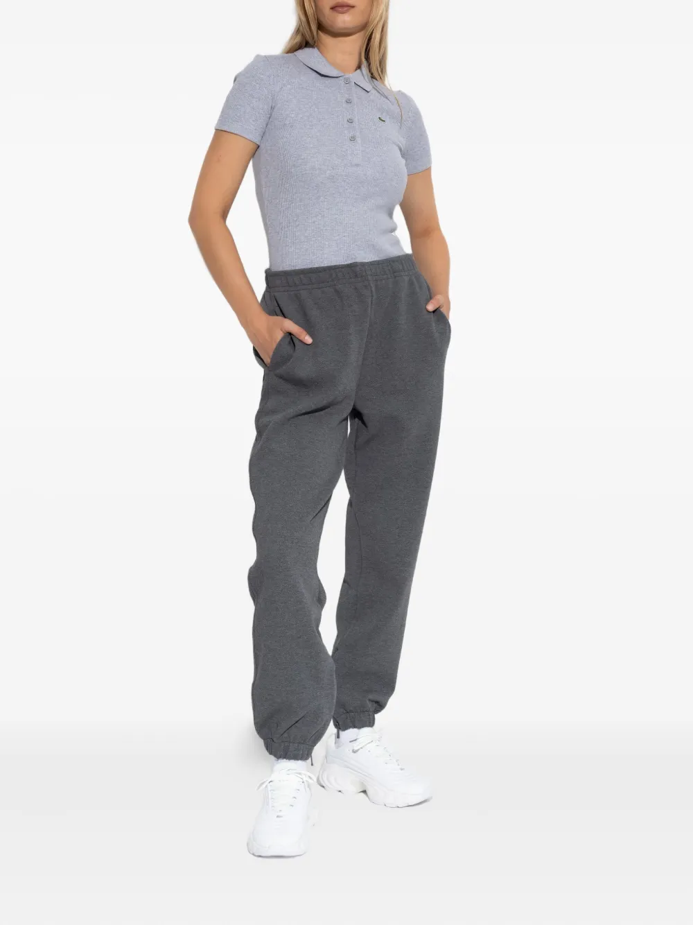 Lacoste Geribbeld poloshirt - Grijs
