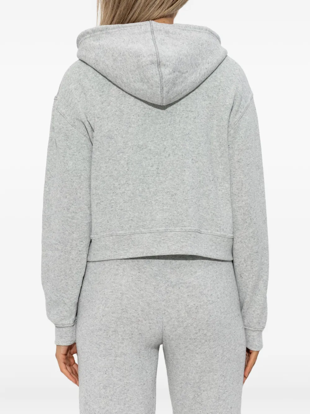 American Vintage Casual Zip Hoodie With Drawstring And Pockets In Gray