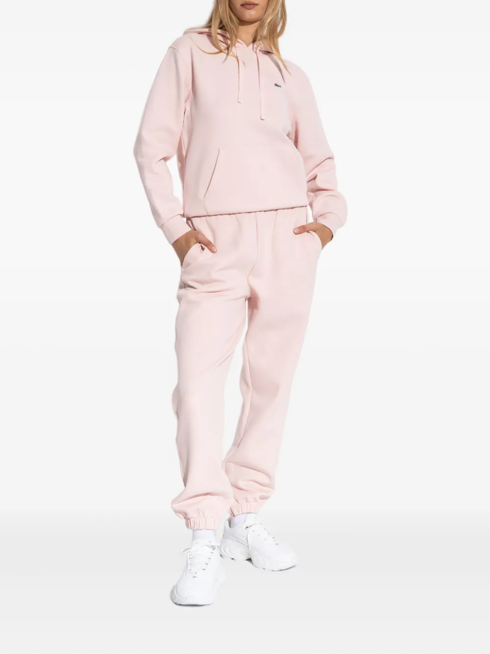 Lacoste Piqué hoodie - Roze