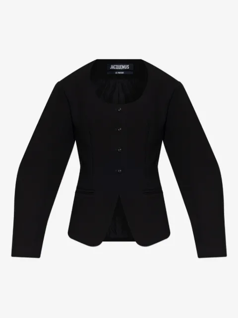 Jacquemus button-fastening balloon-sleeve jacket