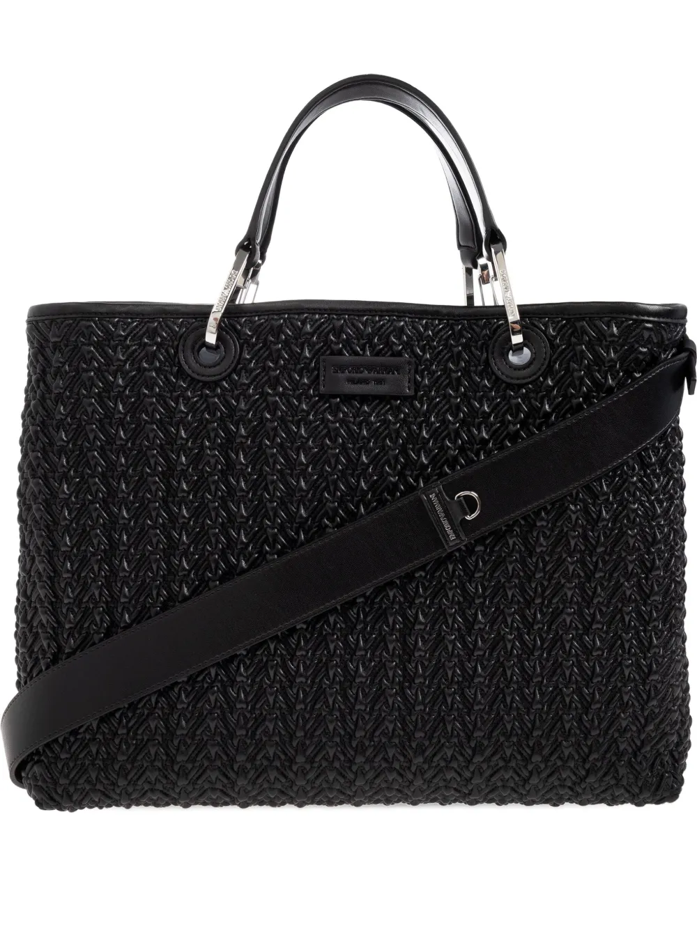 Emporio Armani woven tote bag | Black | Image 1