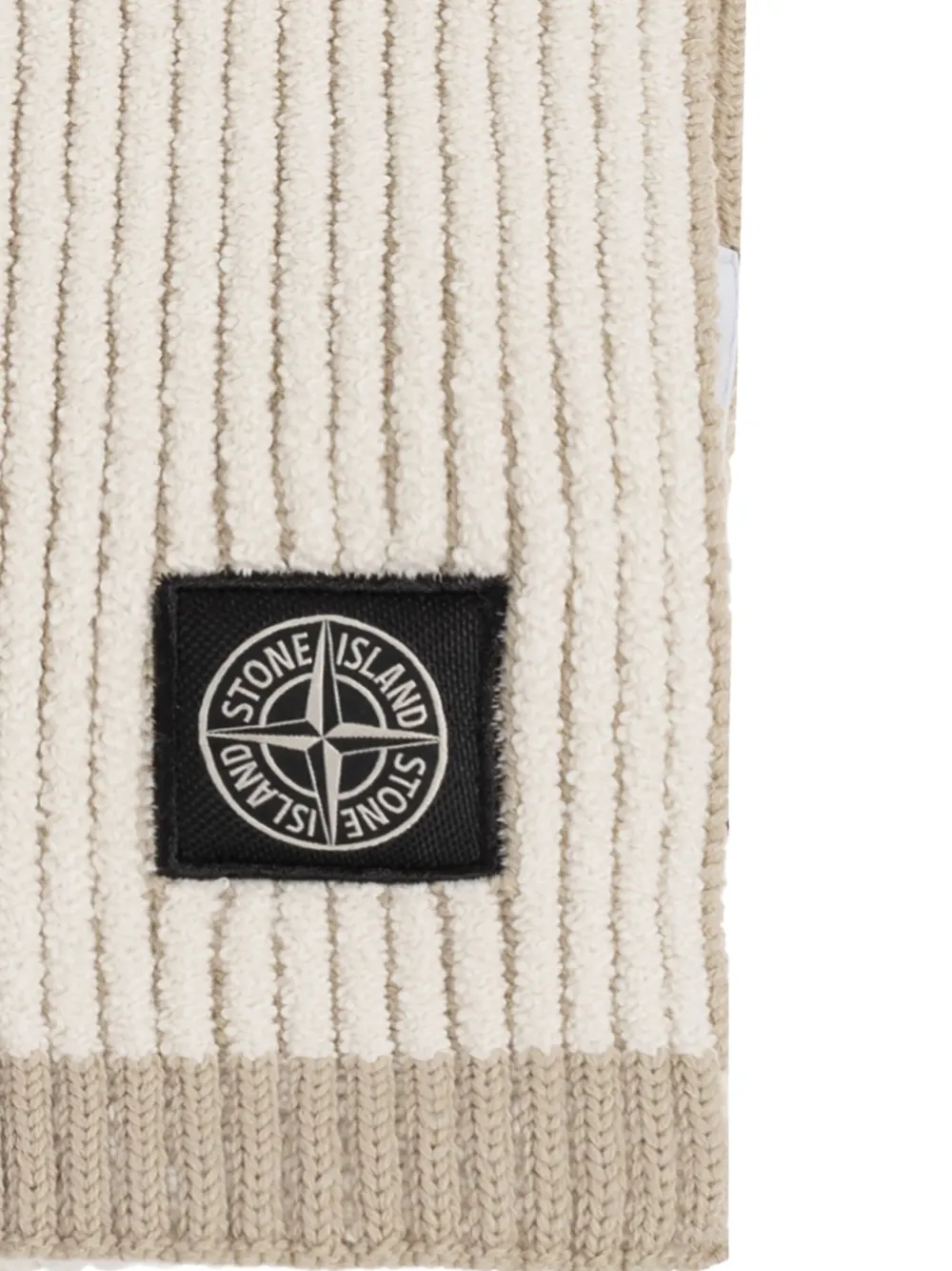 Stone Island Logo-patch Scarf In Neutral