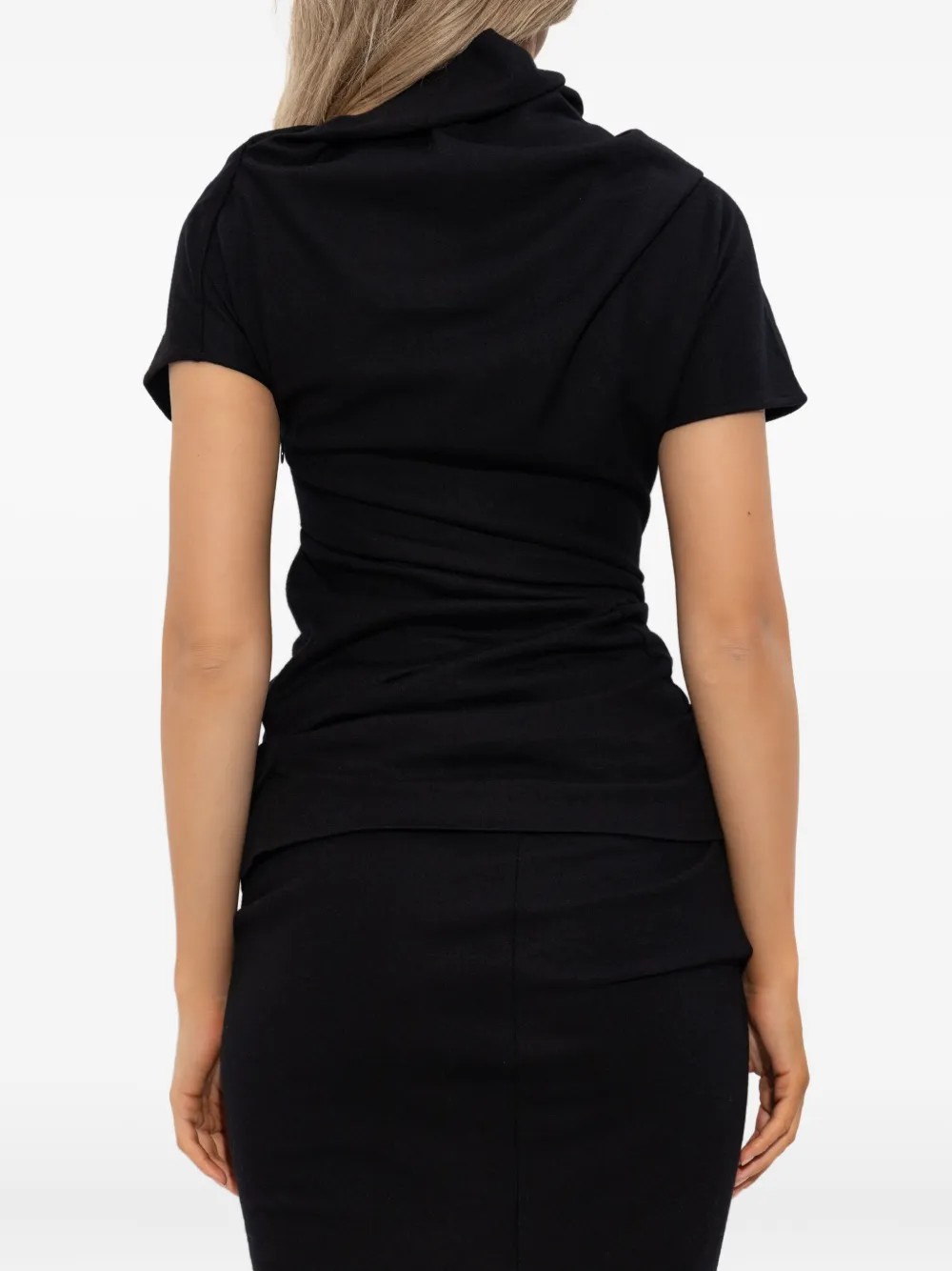 Entire Studios Draped Wool Top In Black