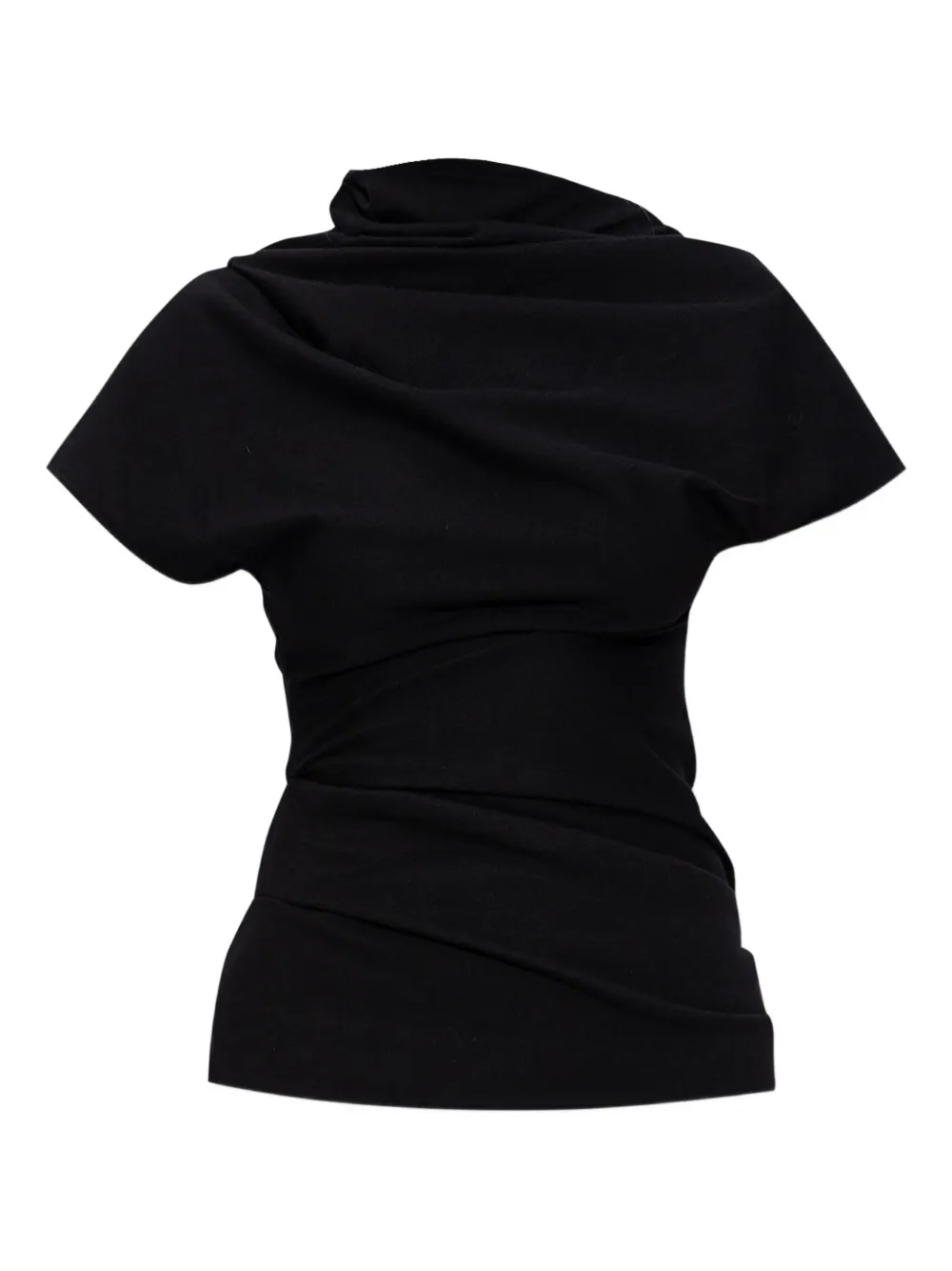 Entire Studios Draped Wool Top In Black