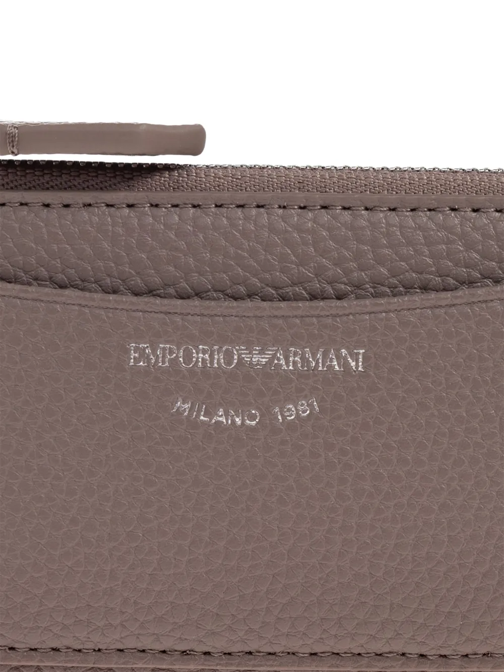 Emporio Armani Myea Zip-around Card Holder In Brown