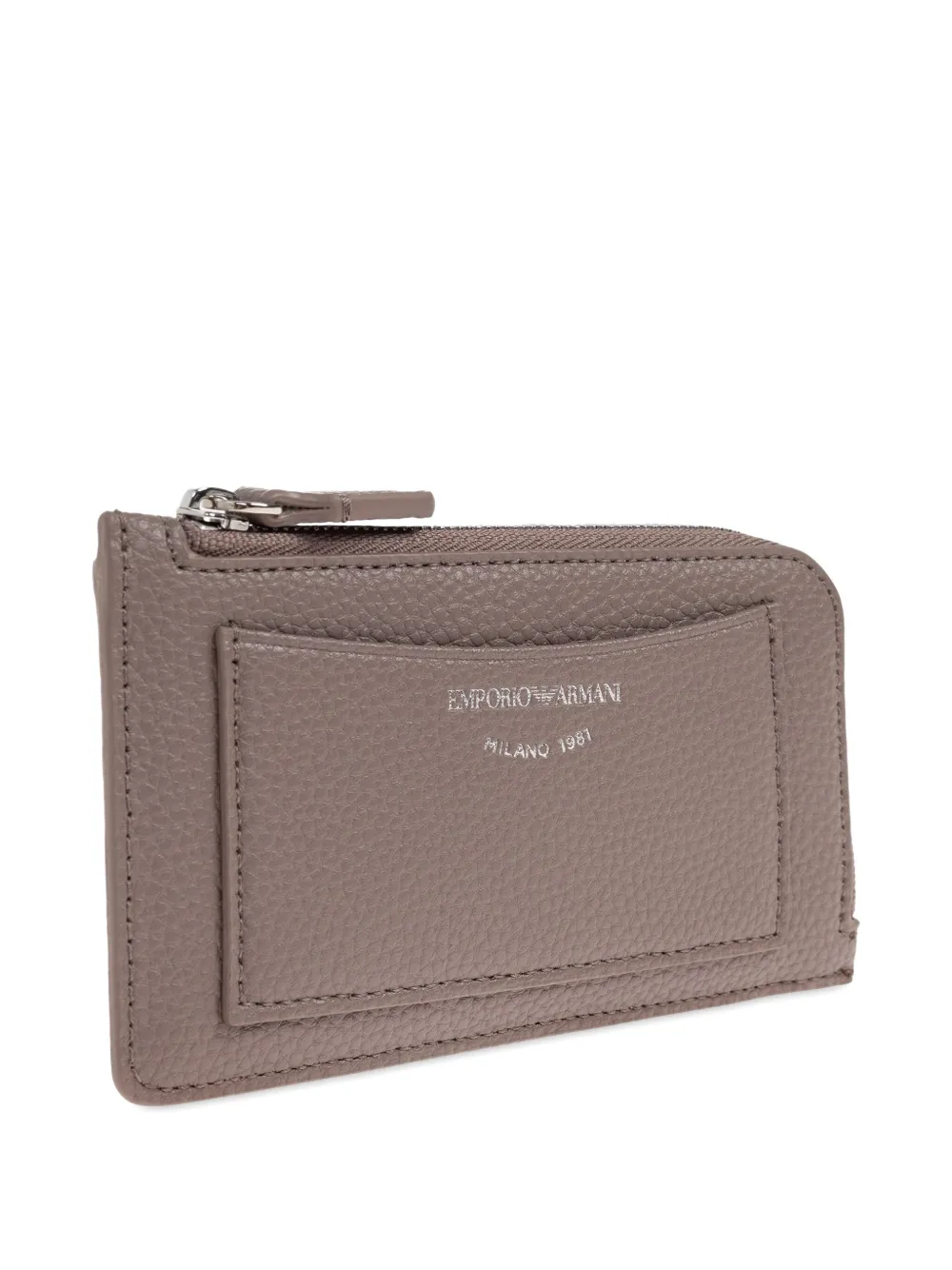 Emporio Armani Myea Zip-around Card Holder In Brown